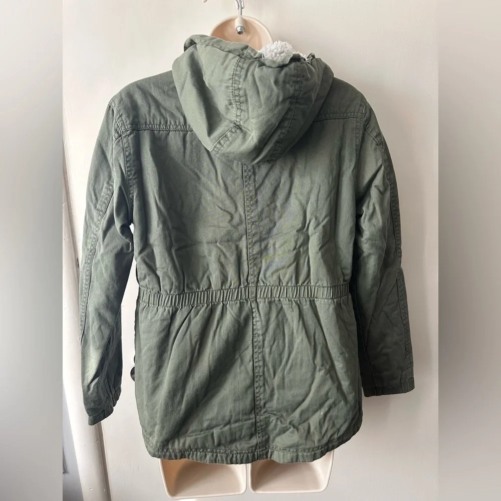 Cherokee Olive Utility Girl Jacket with Pink Accents